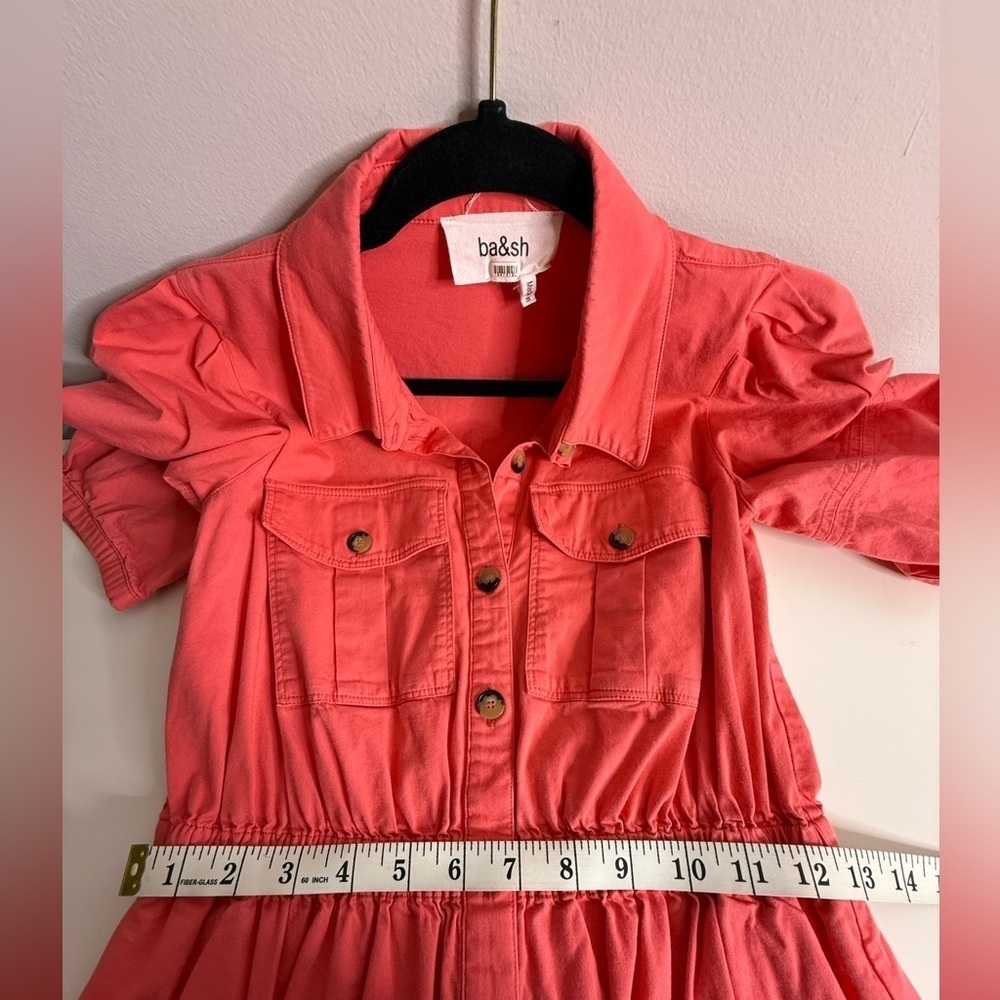ba&sh - Lincoln Dress - Coral Button-Up mini dress - Picture 12 of 12